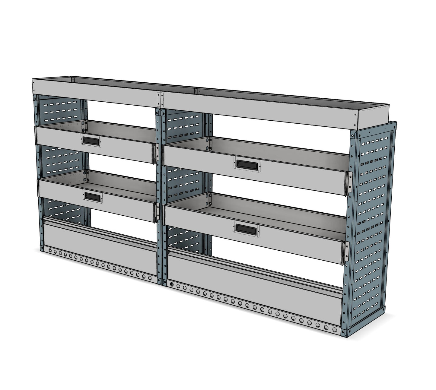 DK028 offside drop-front shelving unit