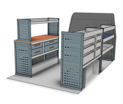 Workstation, Drawer & Bin van racking kit AK002