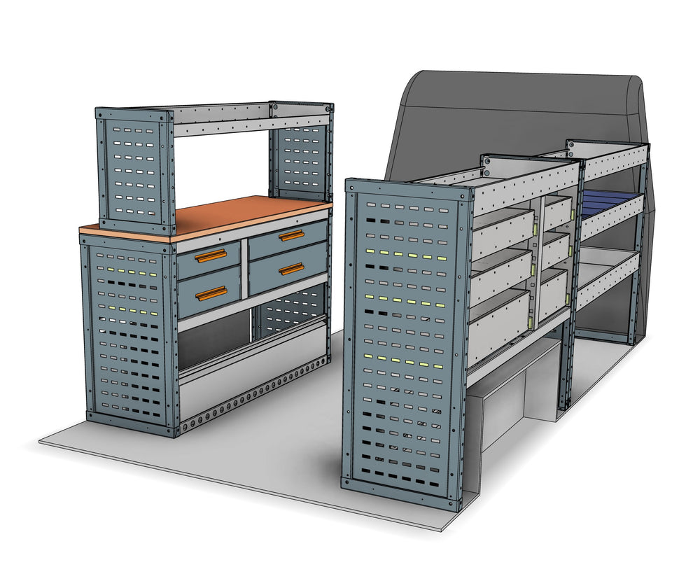 Workstation, Drawer & Bin van racking kit AK002