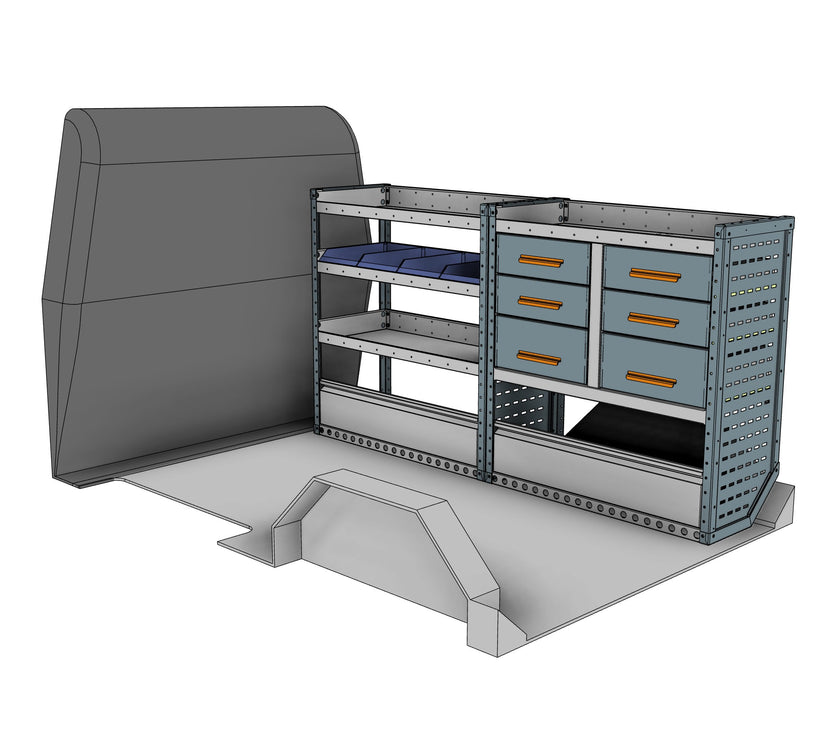 Workstation, Drawer & Bin Van Racking - Offside