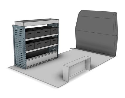 BK002 nearside eurobin shelving unit with stacking containers