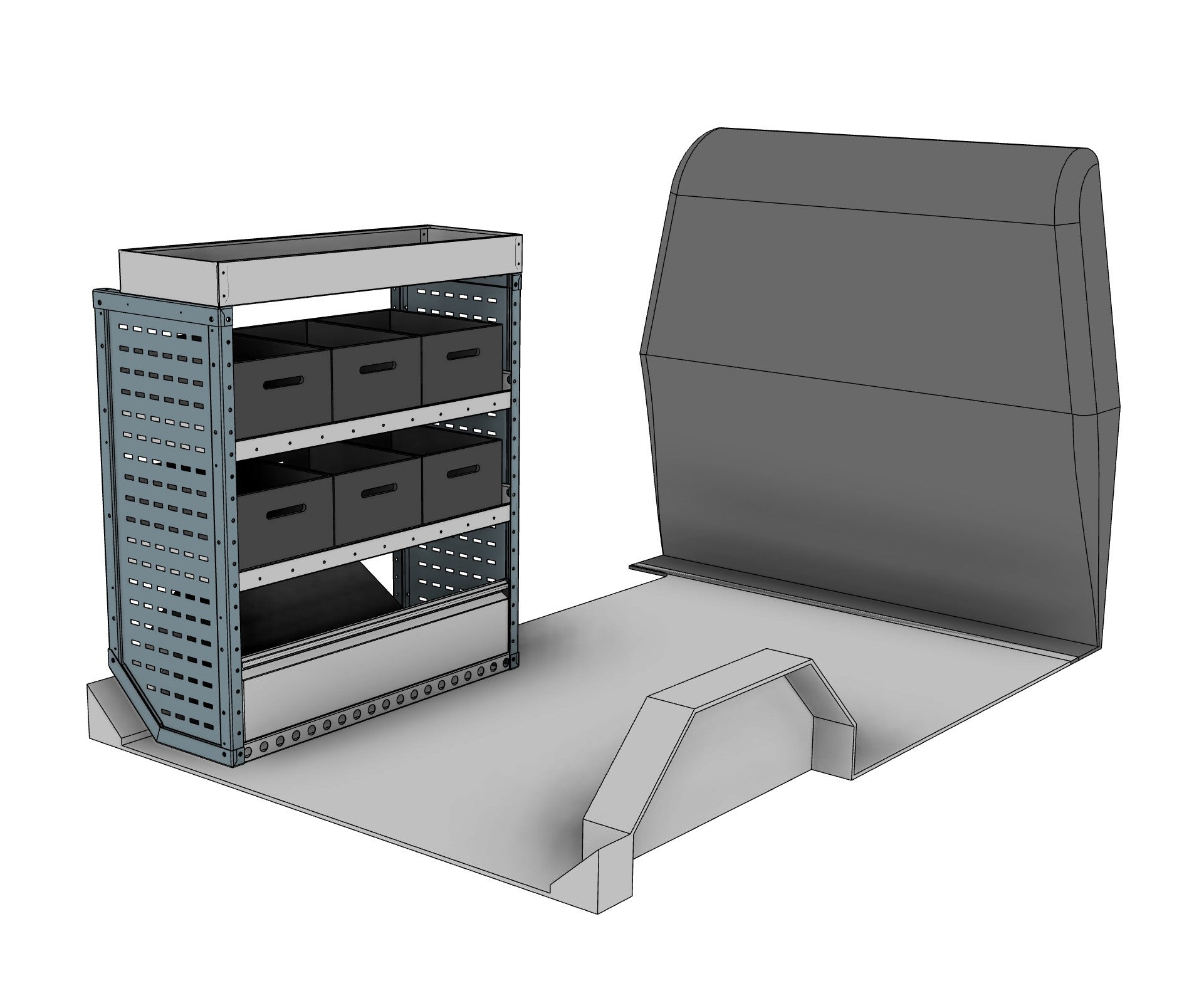 BK025 nearside eurobin shelving unit with stacking containers