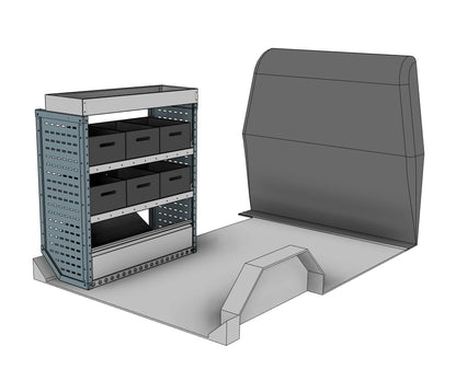 BK025 nearside eurobin shelving unit with stacking containers
