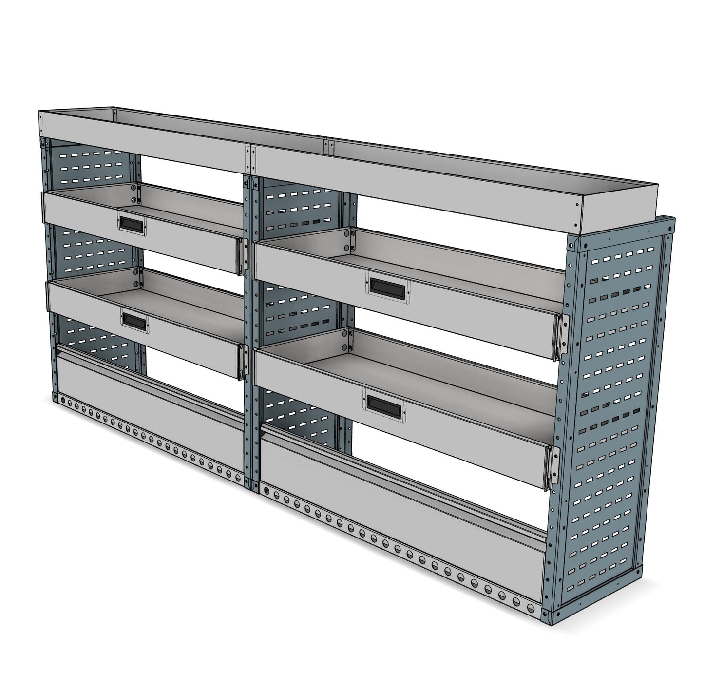 DK002 offside drop-front shelving unit