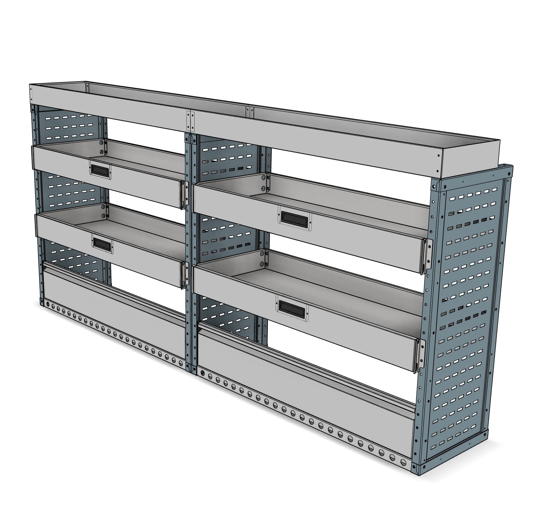DK002 offside drop-front shelving unit