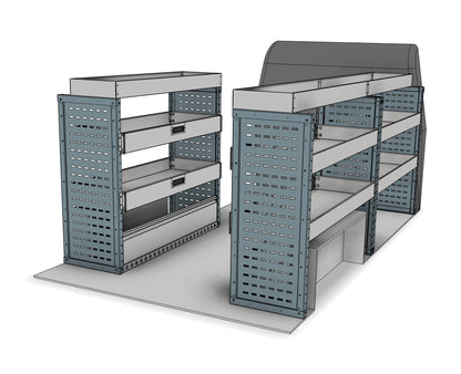 Drop front shelving van racking kit DK002