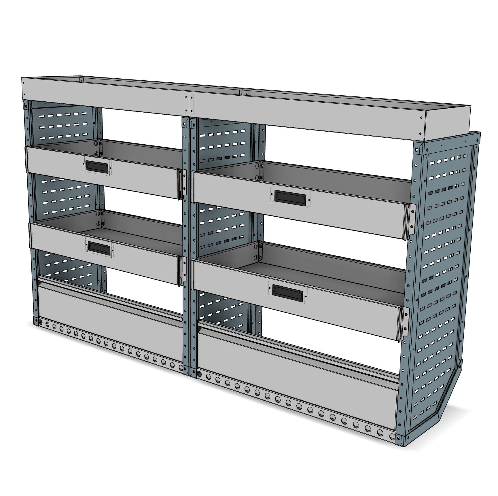 DK025 offside drop-front shelving unit