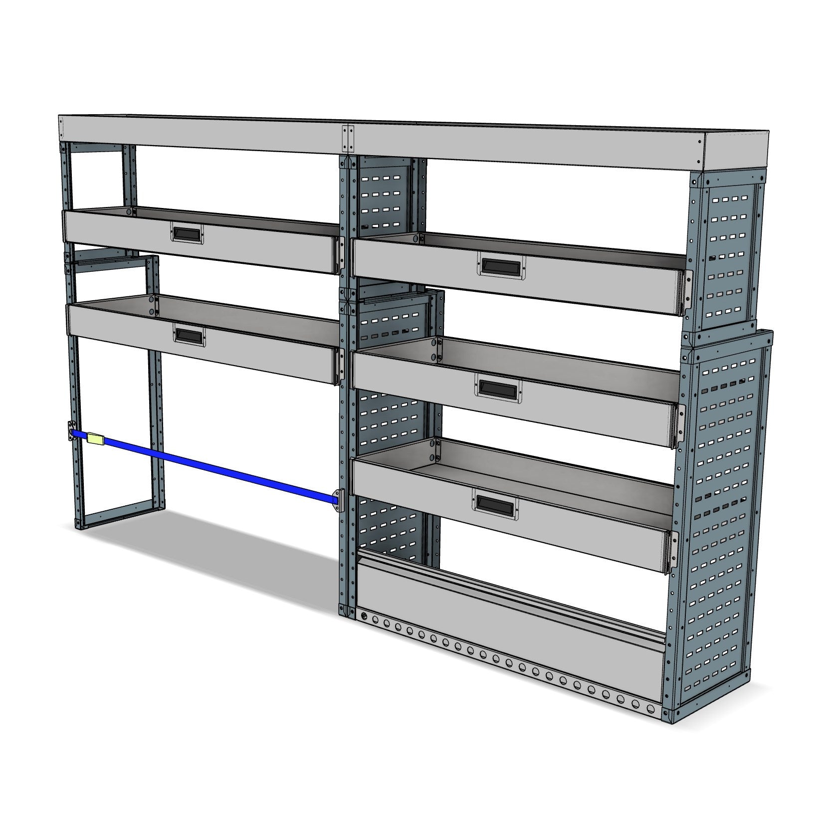 DK038 offside drop-front shelving unit