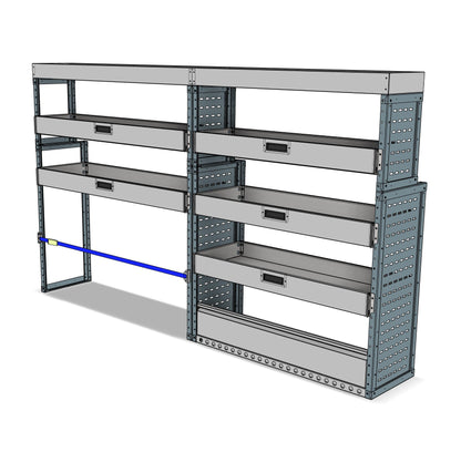 DK038 offside drop-front shelving unit