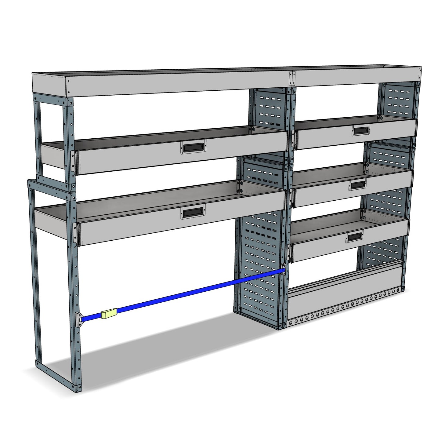 DK038 offside drop-front shelving unit