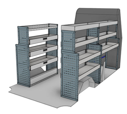 Drop front shelving van racking kit DK038