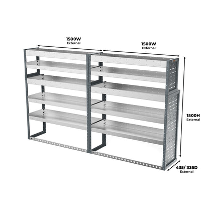 Ford Transit (2014 - Onwards) L2H2/H3 Panel Van - Full Racking Kit - 01