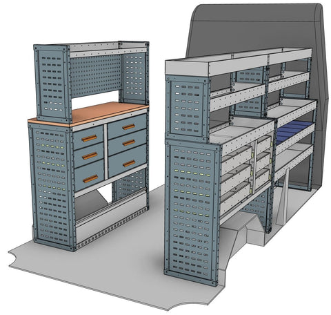 Workstation, Drawer & Bin Racking Kit – Transit, Crafter, Sprinter & 3 more (L3H2/H3) - StowPro